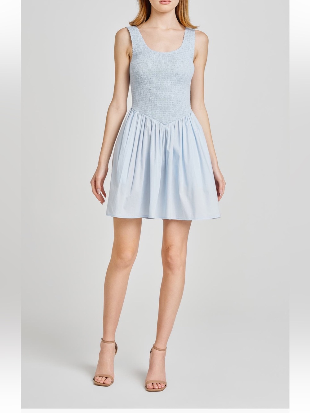 WAYF Light Blue Smocked Mini Dress NWT Sold out at Nordstroms
